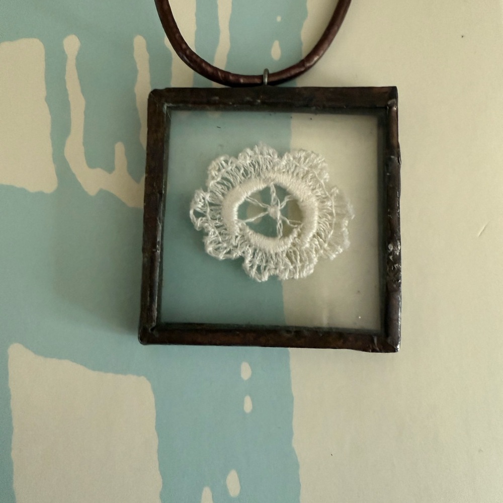 Rustic Style Pendant with Lace Detail